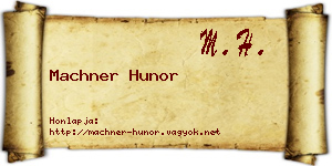Machner Hunor névjegykártya